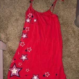Girls Red Star Patterned Dress
